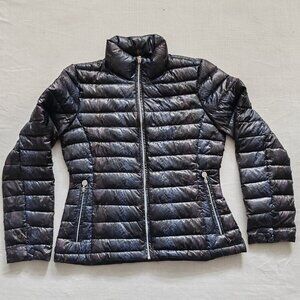 Calvin Klein Girls Packable Premium Down Puffer Jacket - Snakeskin Print-Size XS